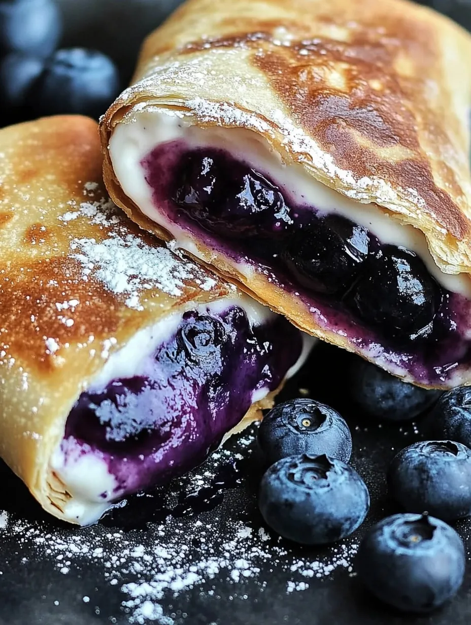Chimichangas Caseiras de Cheesecake com Mirtilo