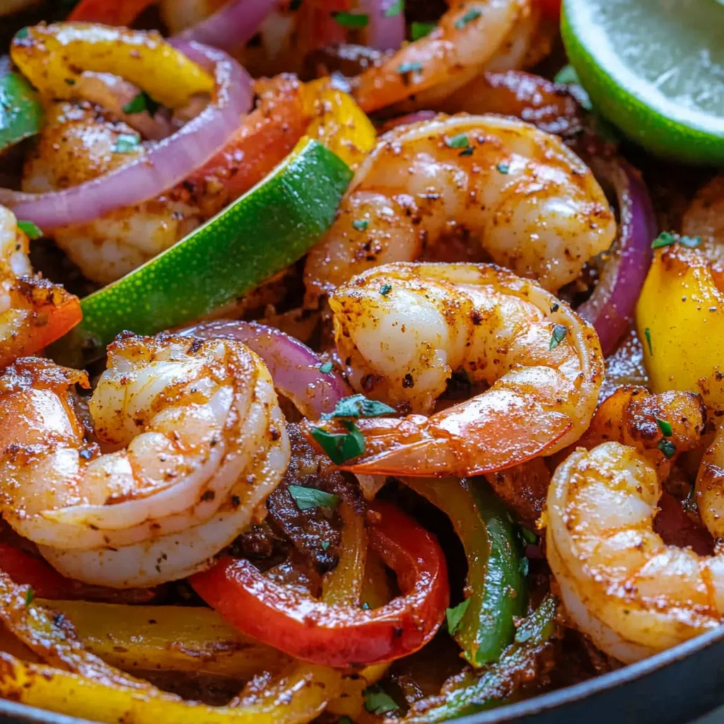 Frigideira de Fajitas de Camarão