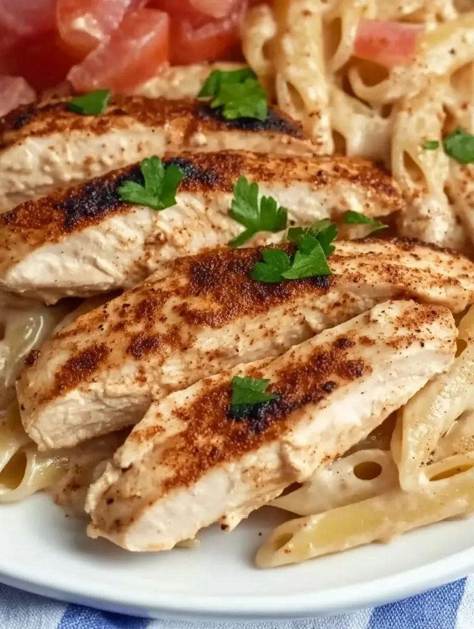 Macarrão Cremoso com Frango Cajun Caseiro
