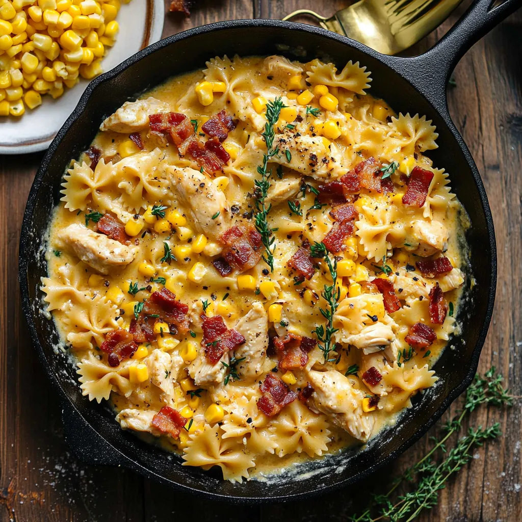 Massa Cremosa de Frango com Milho e Bacon