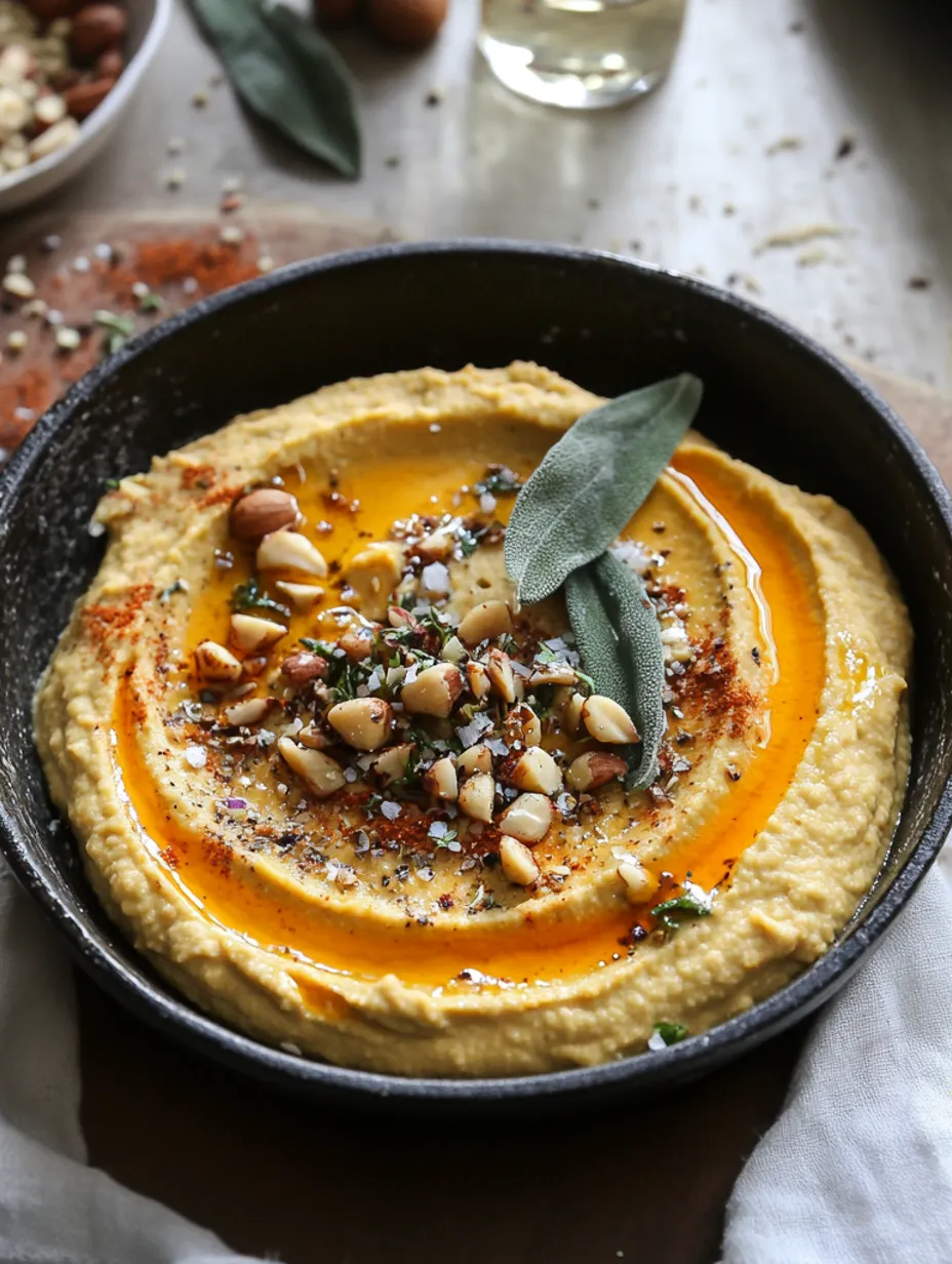 Húmus de Abóbora com Sálvia Frita e Dukkah