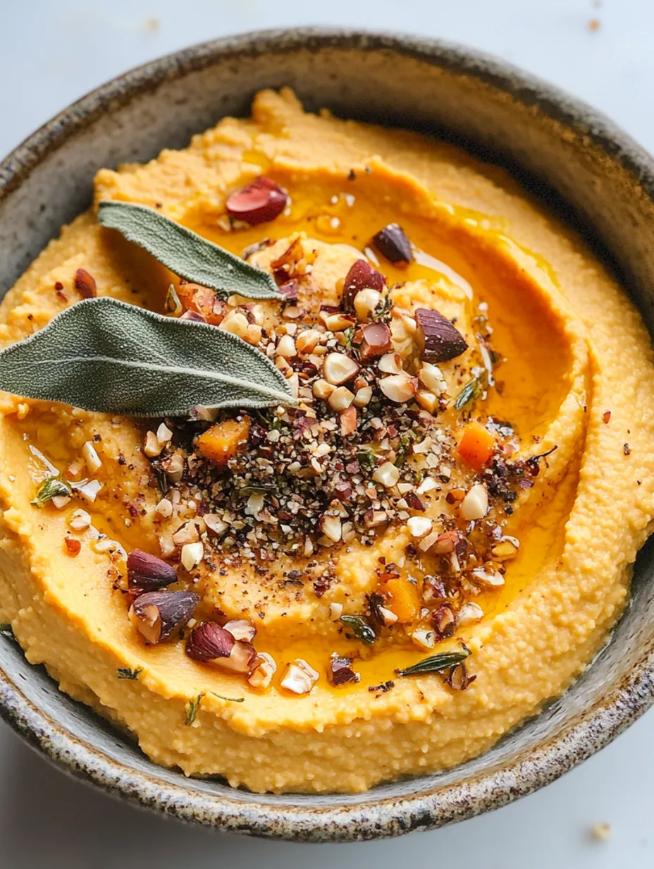Húmus de Abóbora Fácil com Sálvia Frita e Dukkah