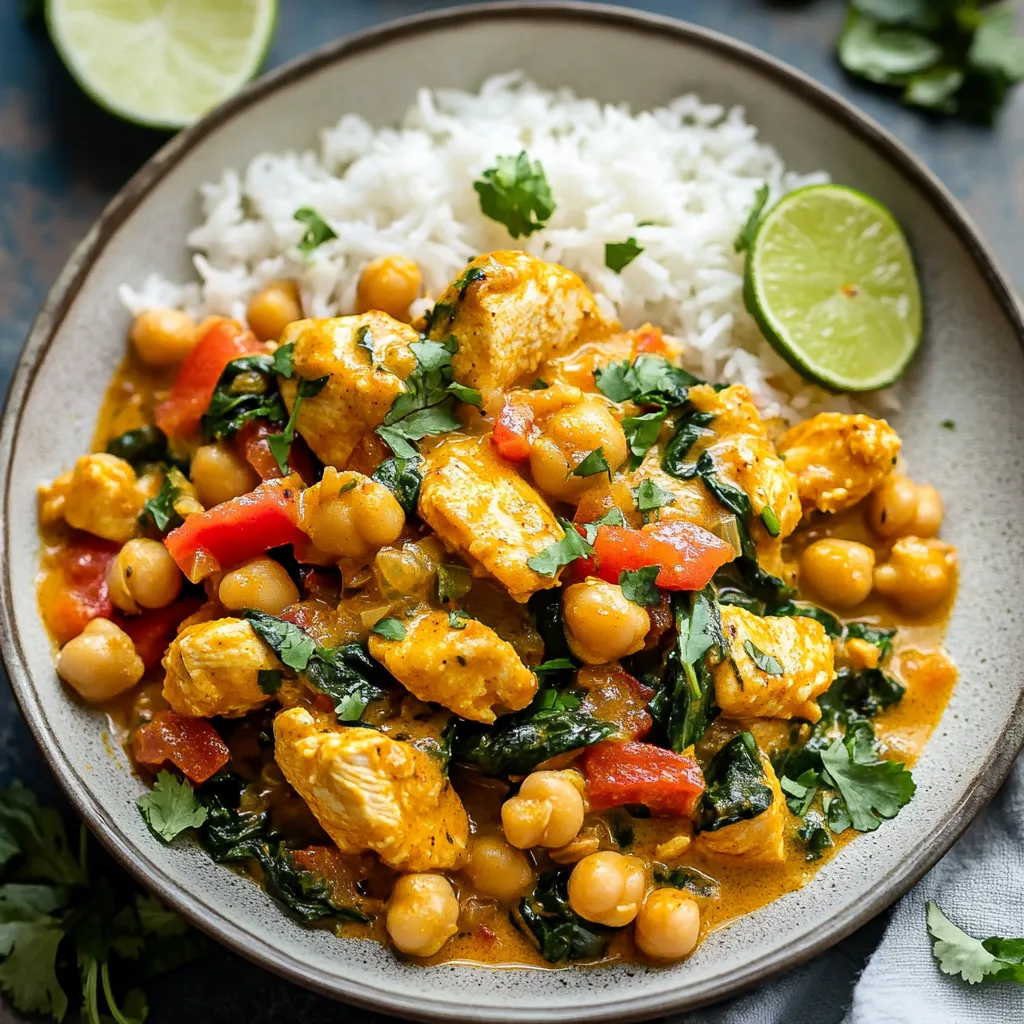 Curry com Frango e Grão