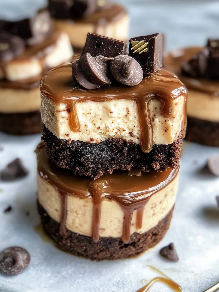 Receita de Cheesecakes Crus de Brownie com Caramelo