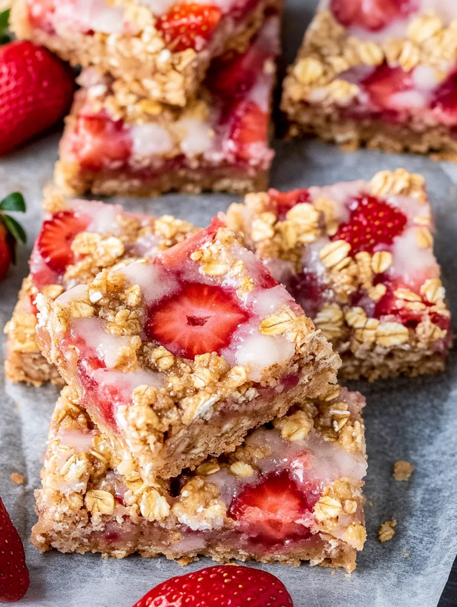 Easy Strawberry Oatmeal Bars Recipe