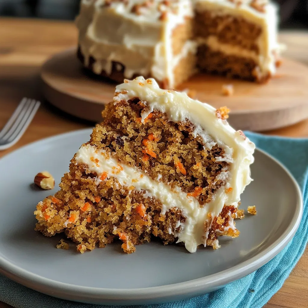 Close-up do Bolo de Cenoura do Bobby Flay