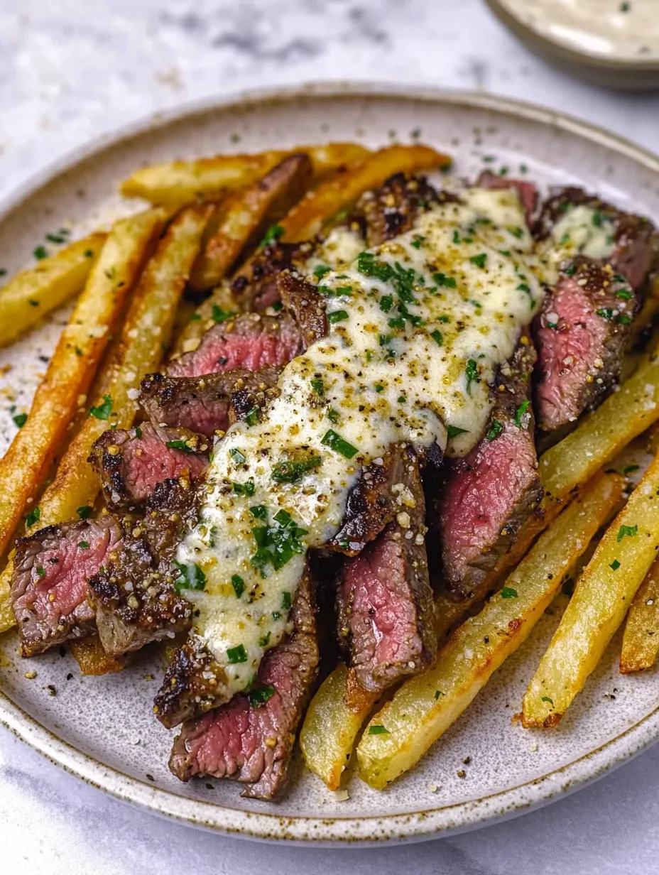Batatas Fritas com Parmesão e Bife