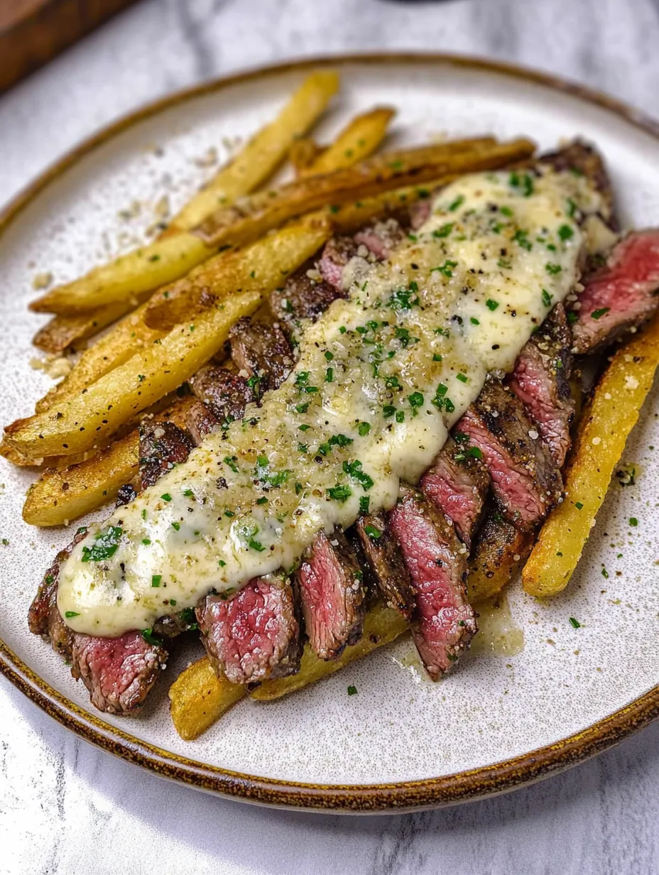 Batatas Fritas Caseiras com Parmesão e Bife