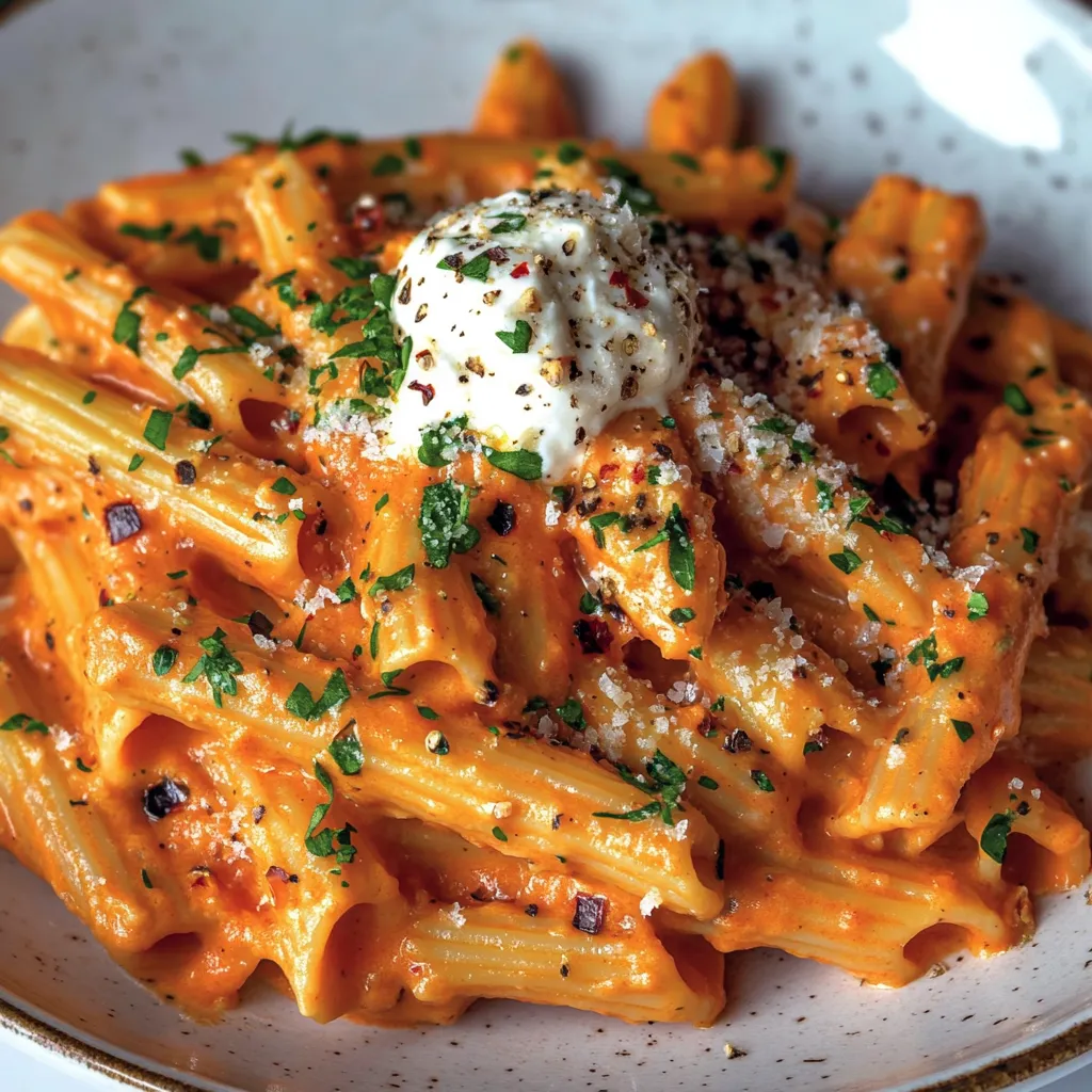 Macarrão Cremoso com Tomate e Alho