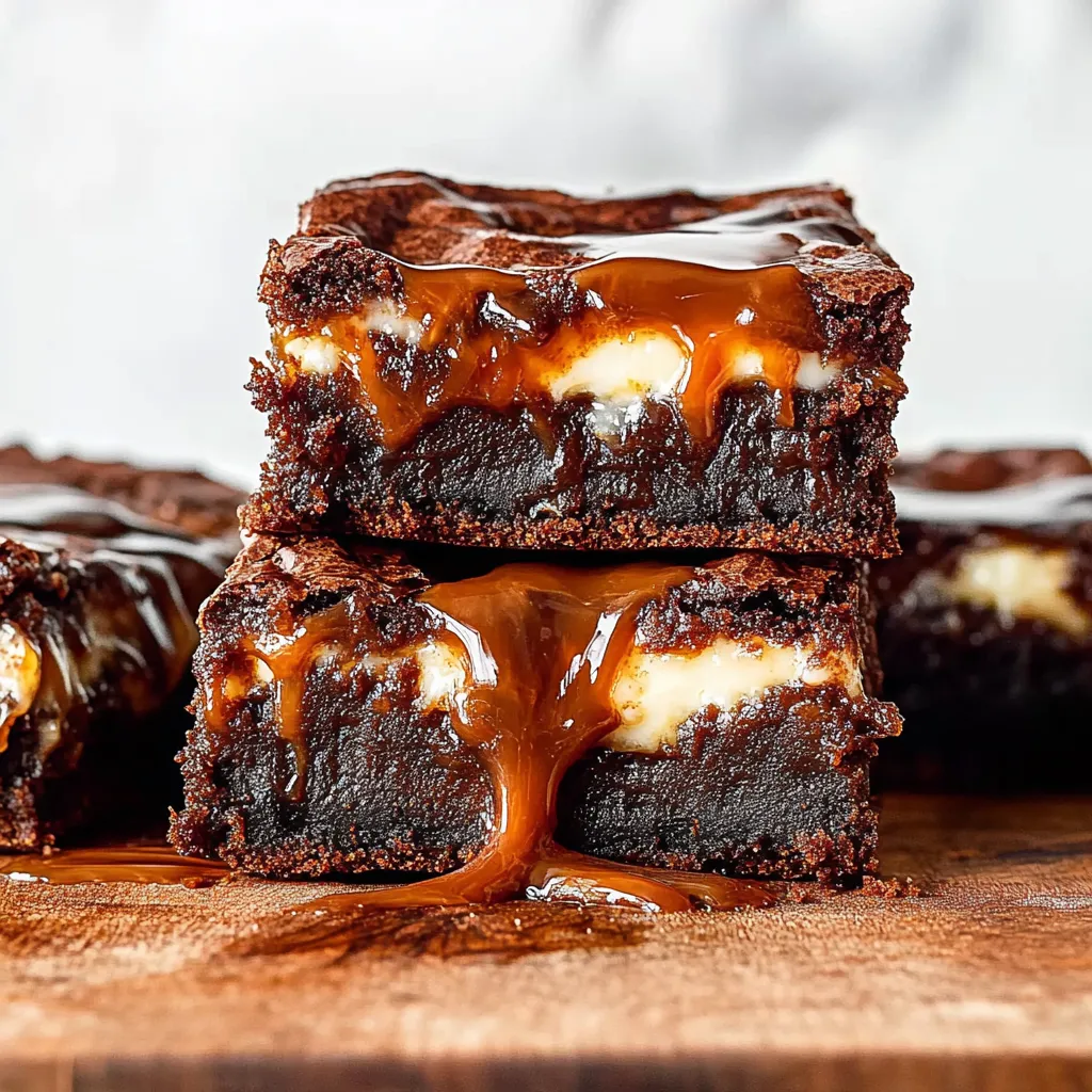 Brownie Queijo e Nutella com Caramelo