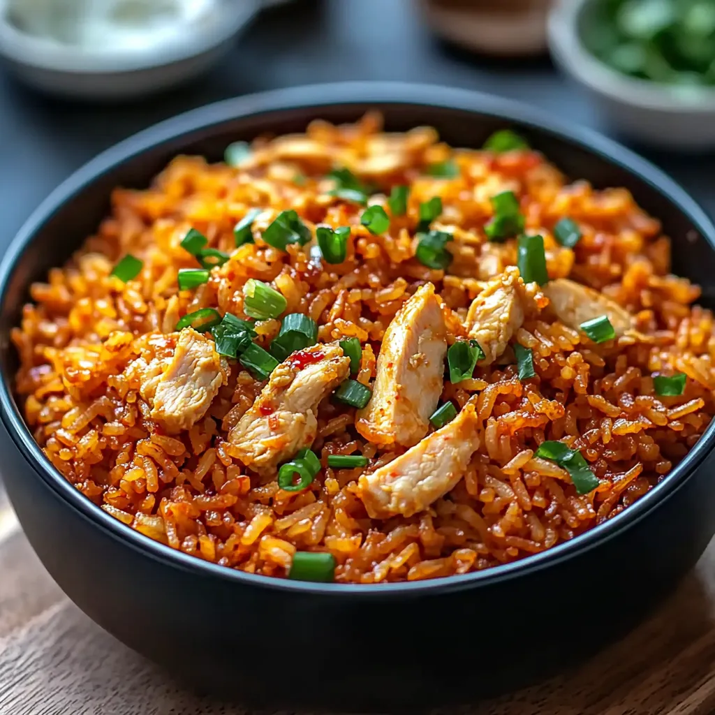 Arroz Frito com Kimchi e Frango
