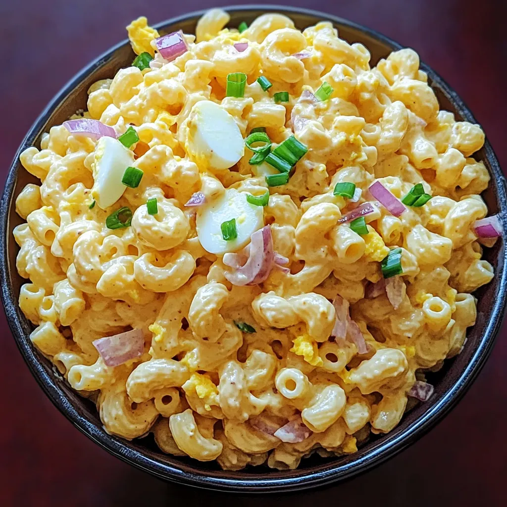 Salada de Macarrão com Ovos Recheados