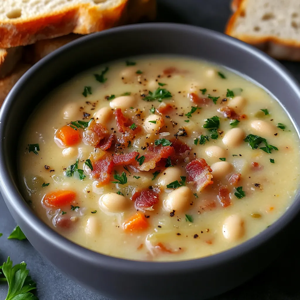 Sopa de Feijão Branco com Bacon