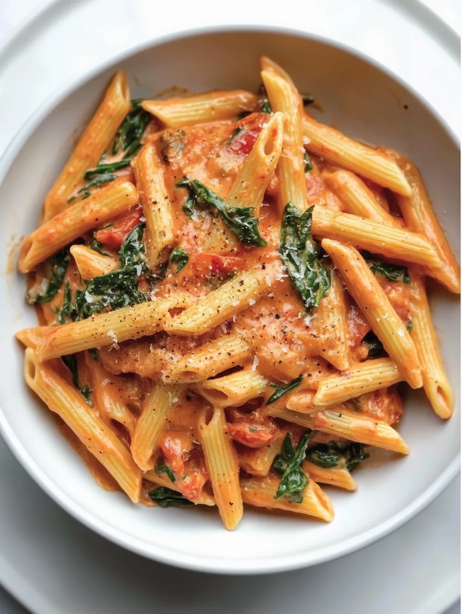 Massa Cremosa com Tomate e Espinafre Caseira
