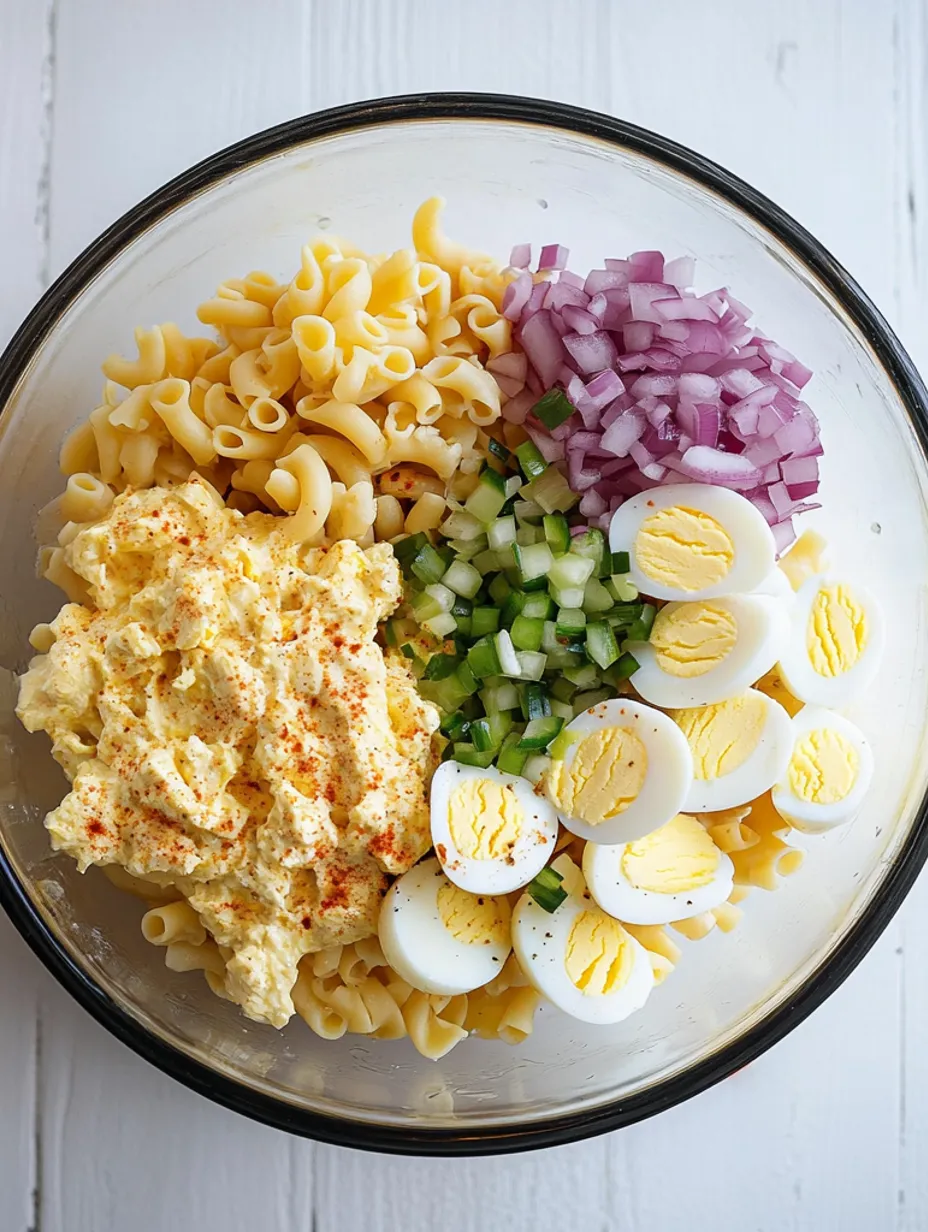 Salada de Macarrão com Ovos Temperados