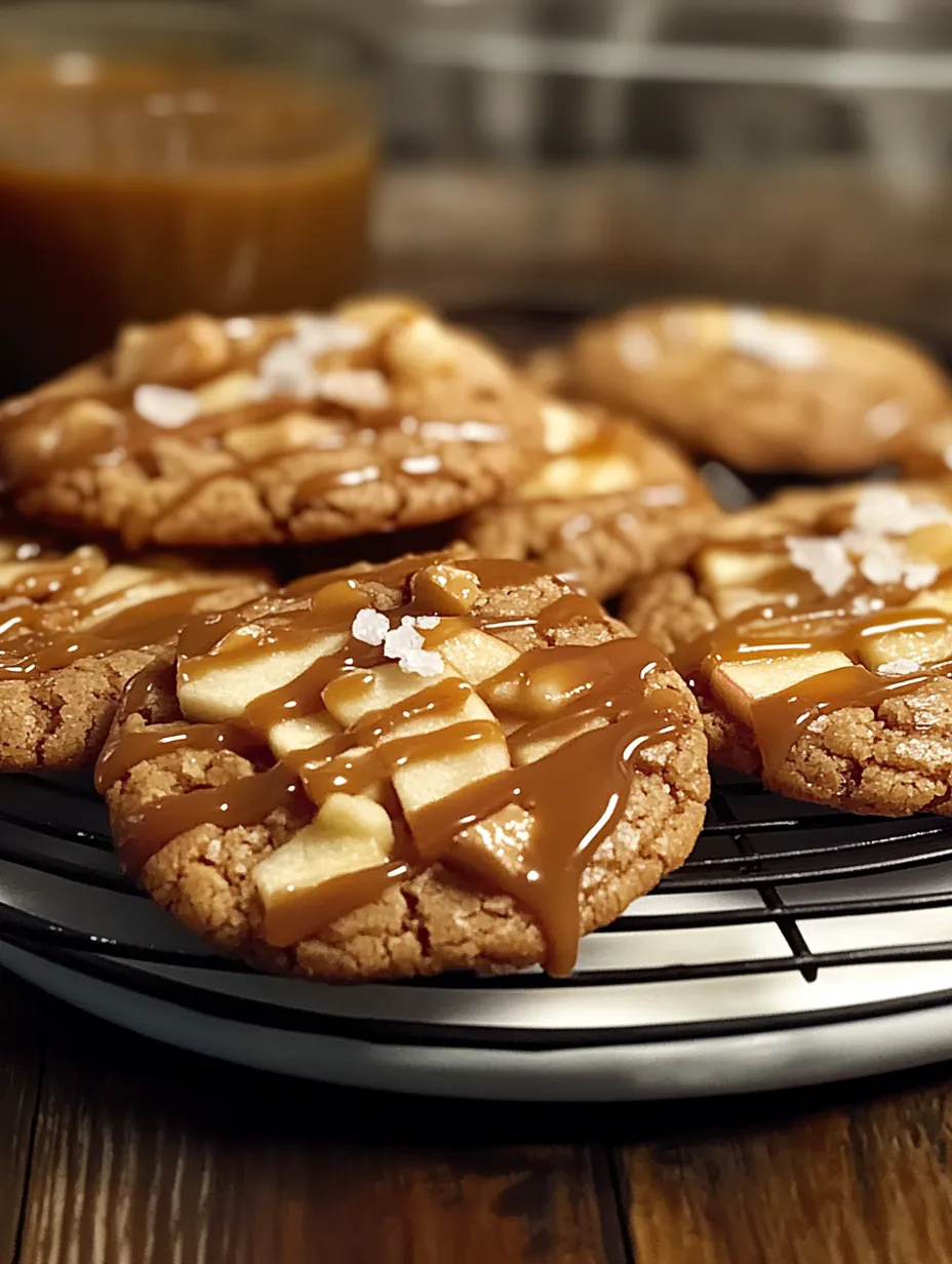 Deliciosos Biscoitos de Maçã e Canela com Calda de Caramelo