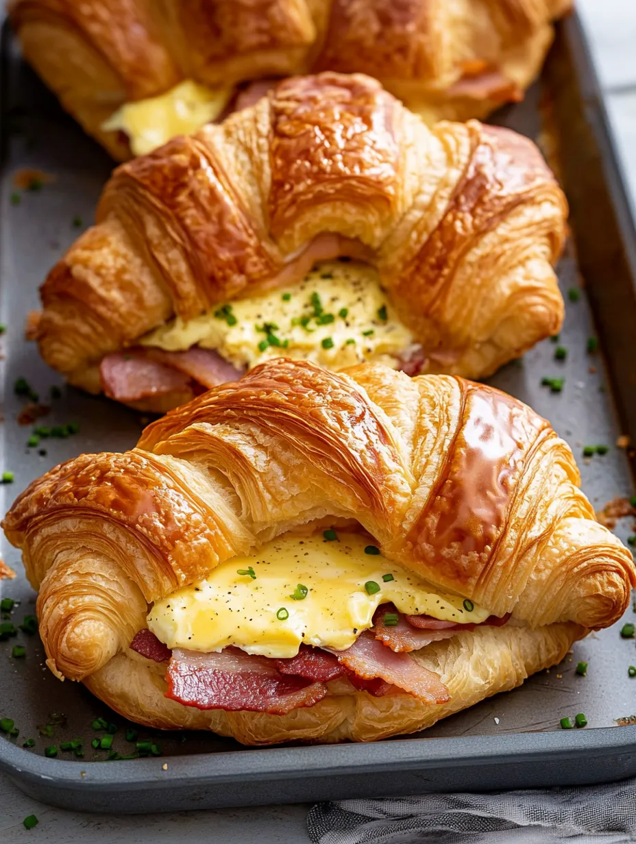 Sanduíches Fáceis de Café da Manhã com Croissant