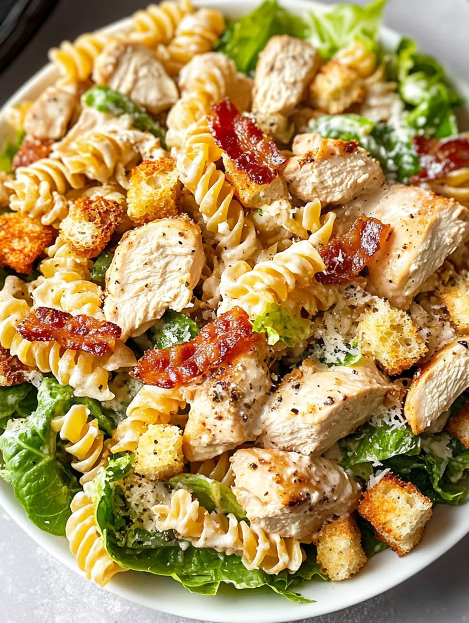 Melhor Salada Caesar de Frango com Massa