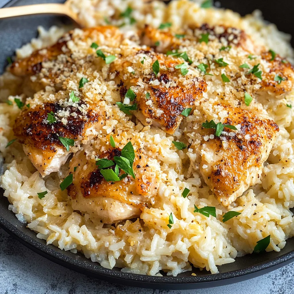 Frango com Parmesão e Arroz em Uma Panela