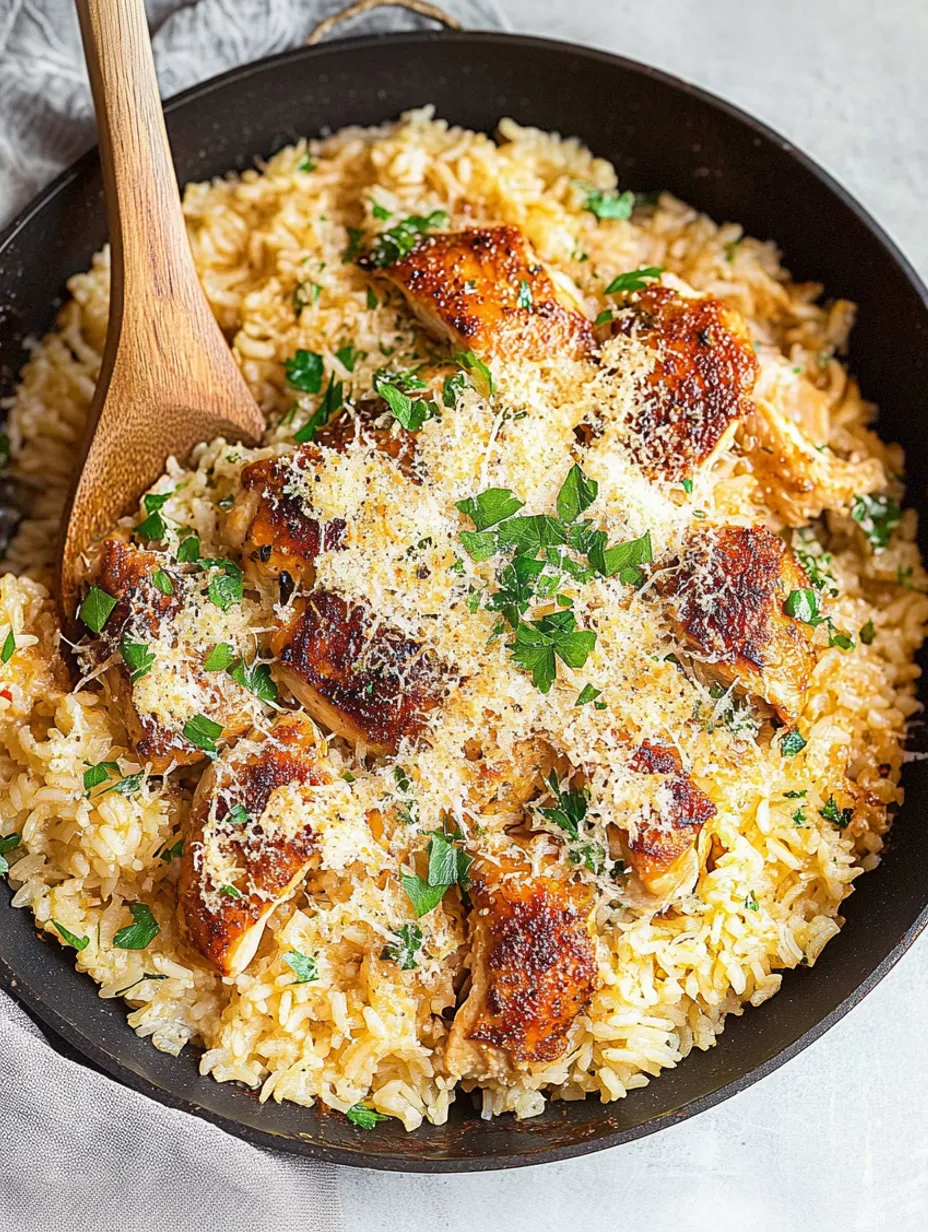 Frango com Arroz Alho e Parmesão em Uma Panela