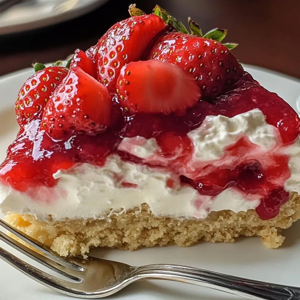 Close-up de Bolo Desconstruído de Morango com Cheesecake