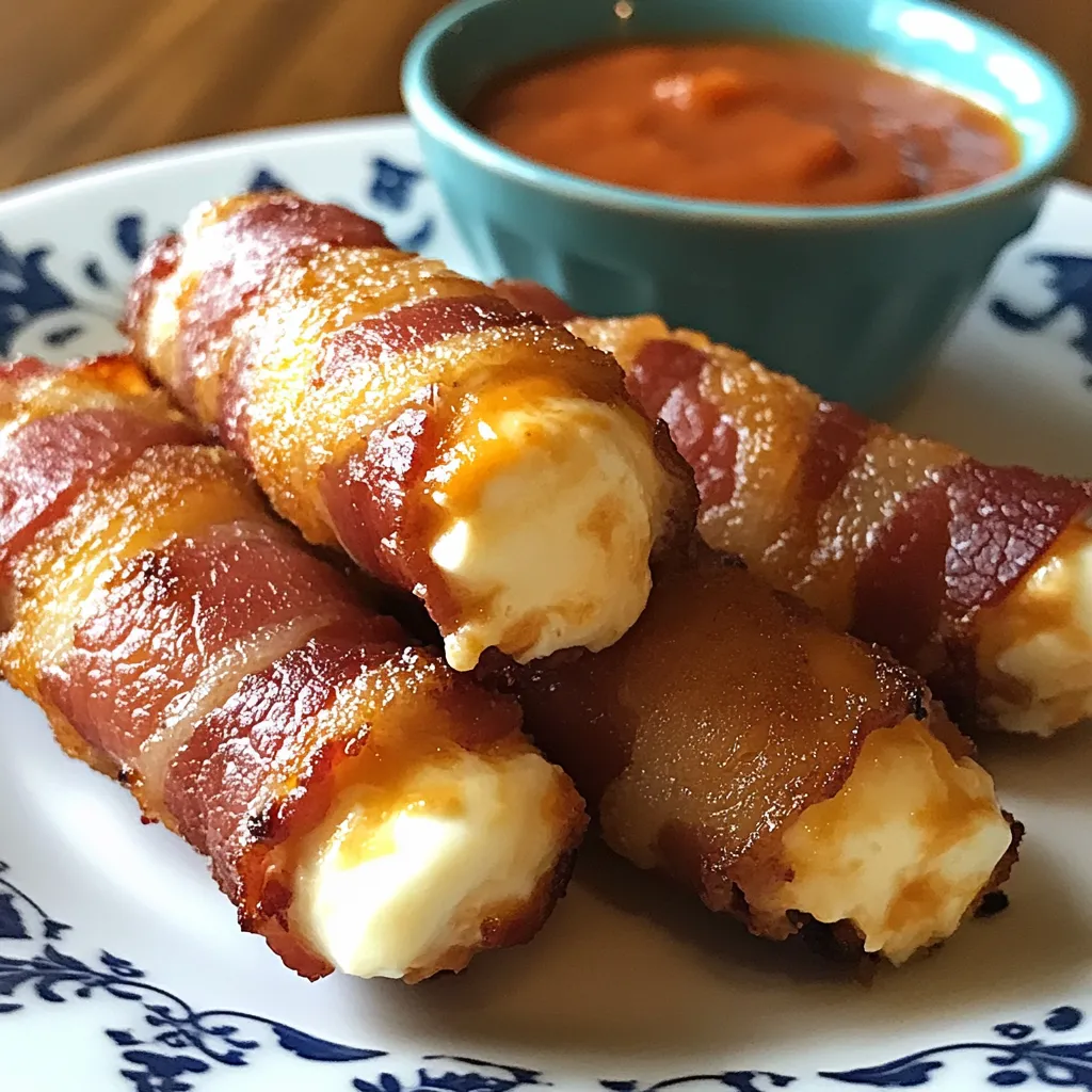 Palitos Mussarela Enrolados com Bacon