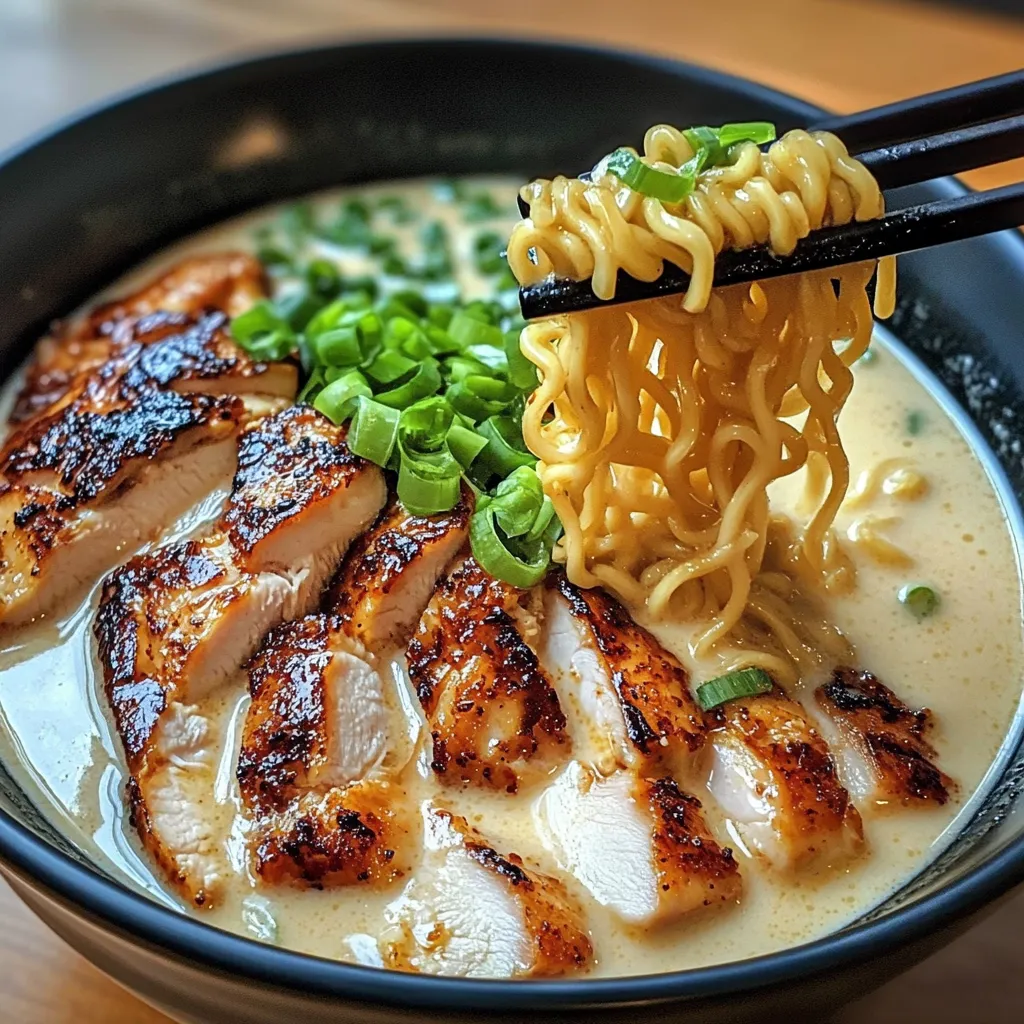 Ramen de Frango Picante com Molho Cremoso de Alho
