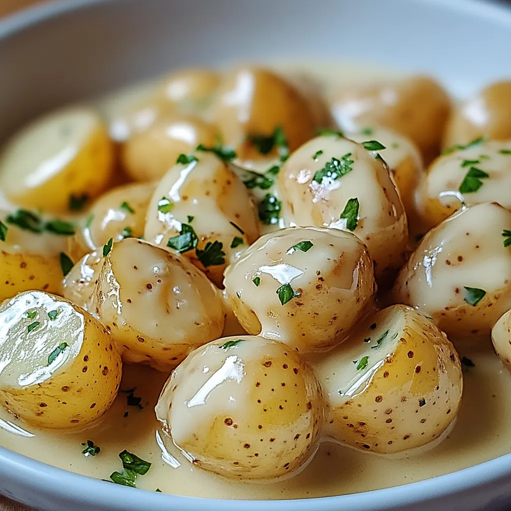 Batatas Baby Com Molho Cremoso De Alho