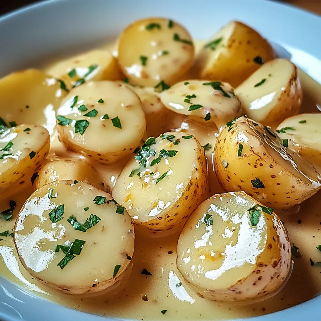 Batatas Bolinha com Molho Cremoso de Alho