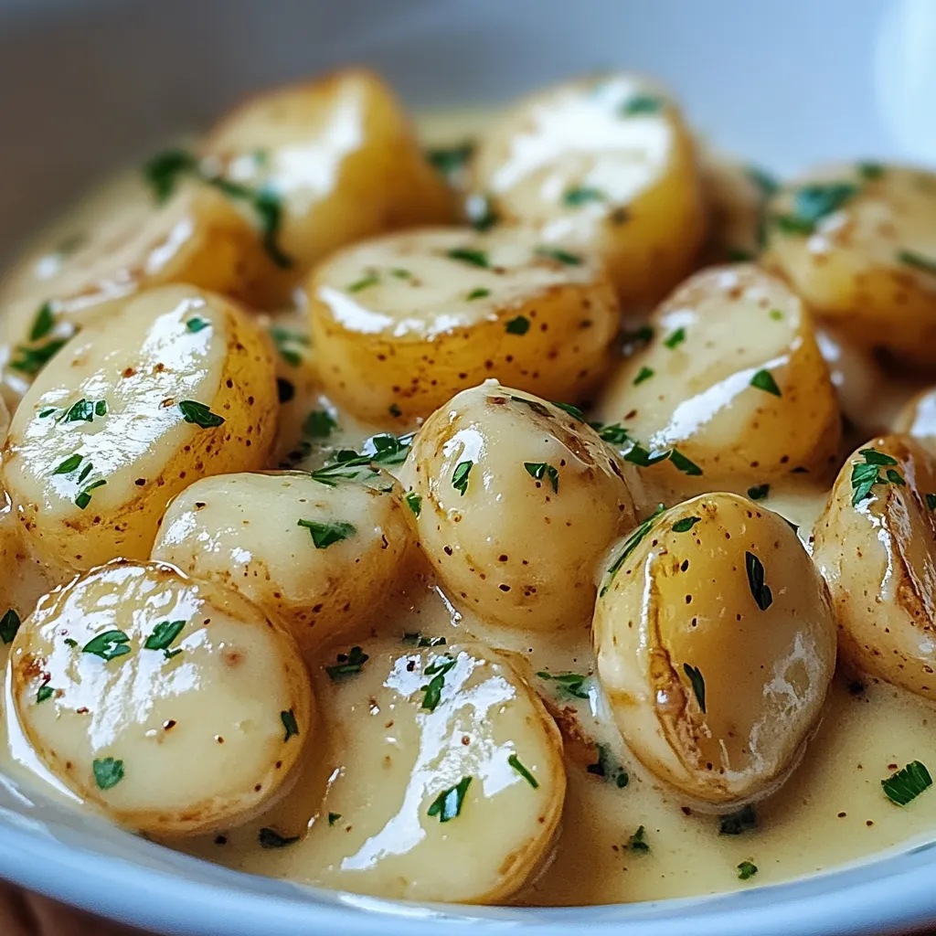 Mini Batatas com Molho Cremoso de Alho