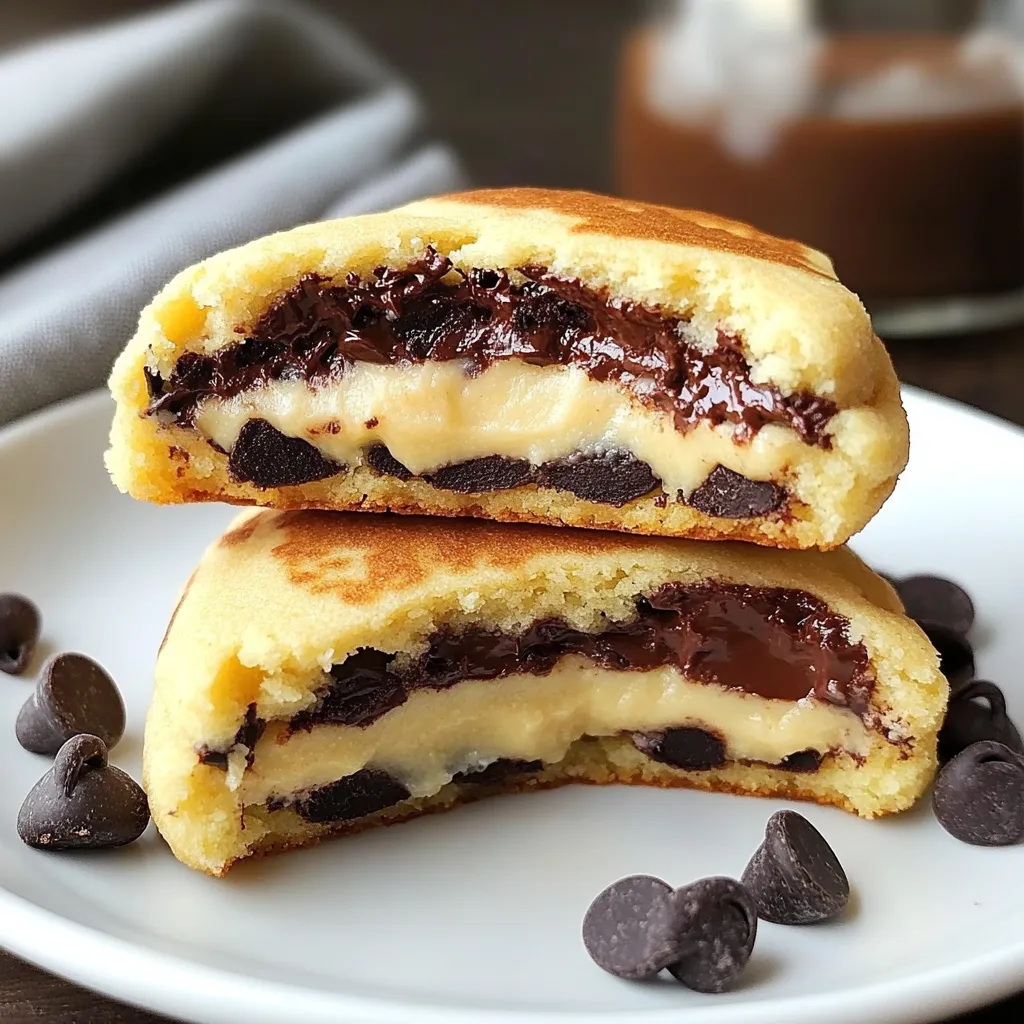 Biscoitos com recheio de cheesecake e gotas de chocolate