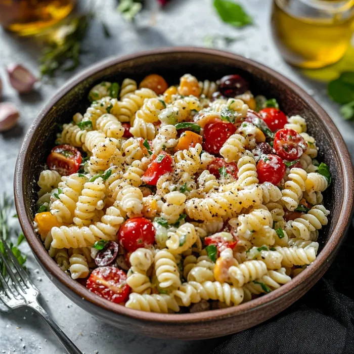 Salada de Massa Mediterrânea Italiana