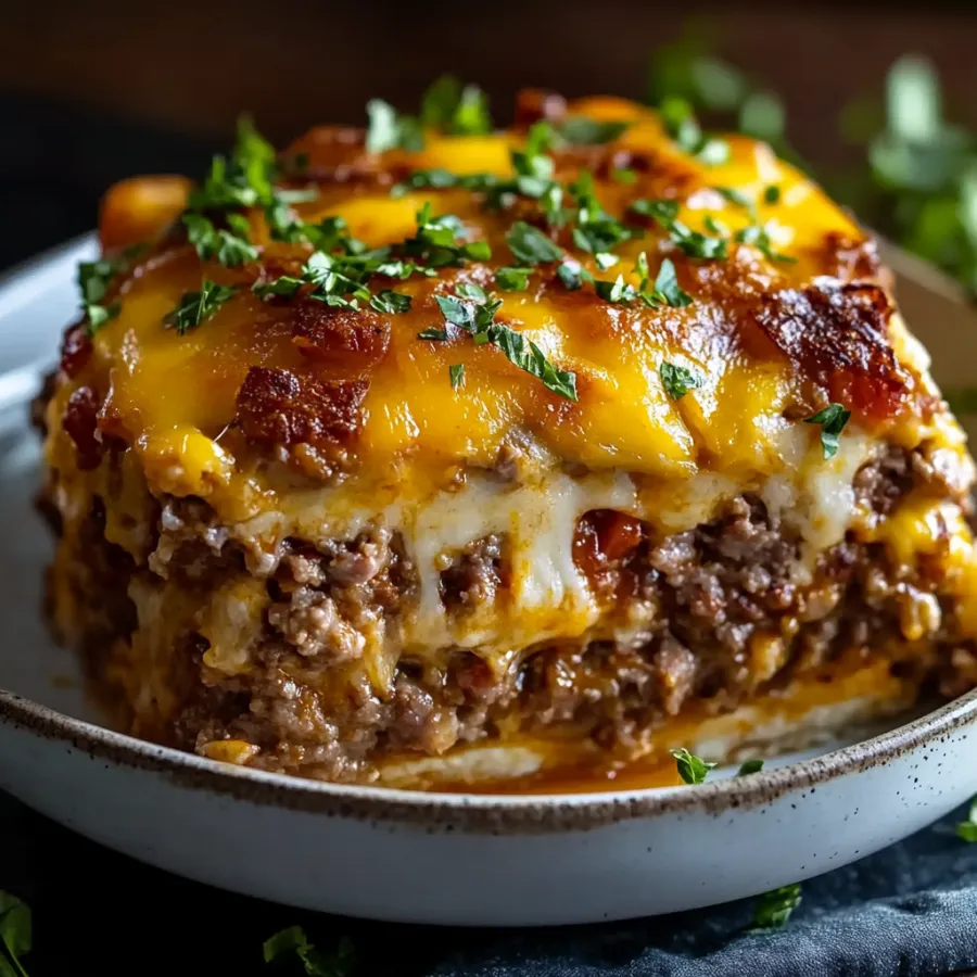 Torta de carne moída saborosa com coração de queijo derretido