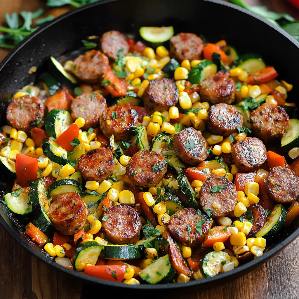 Frigideira de Linguiça e Legumes