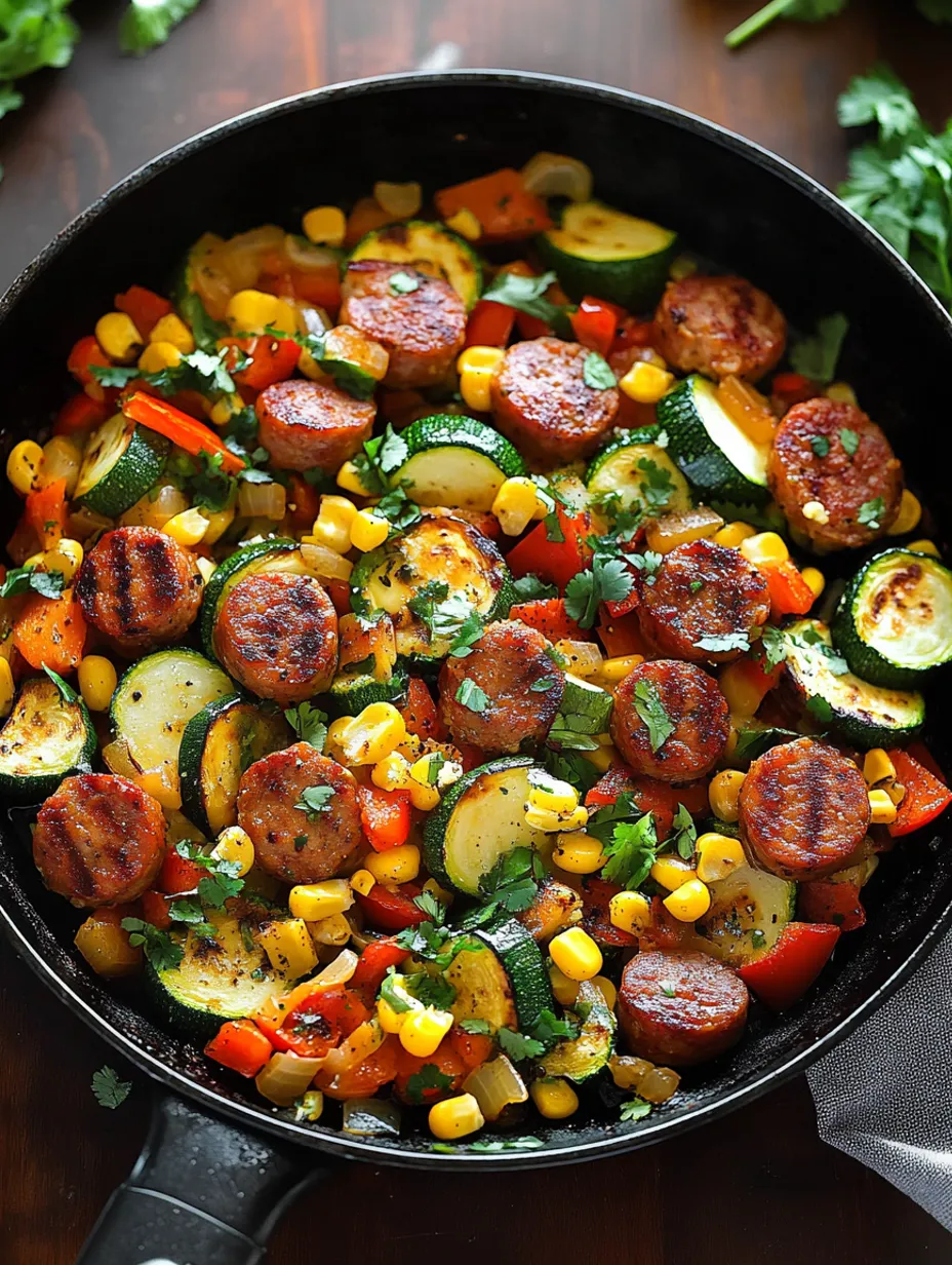 Receita de Linguiça com Legumes na Frigideira