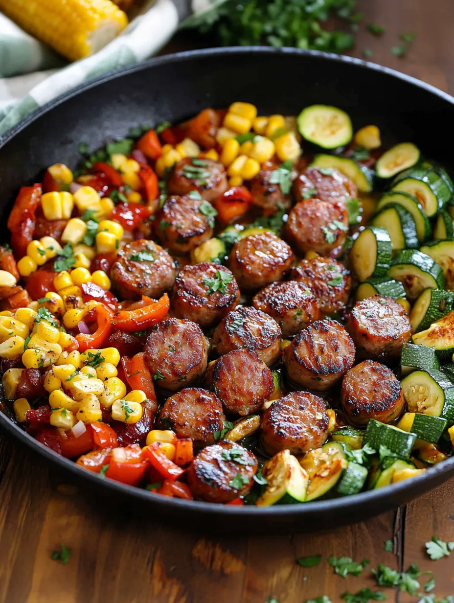 Receita Fácil de Linguiça com Legumes na Frigideira