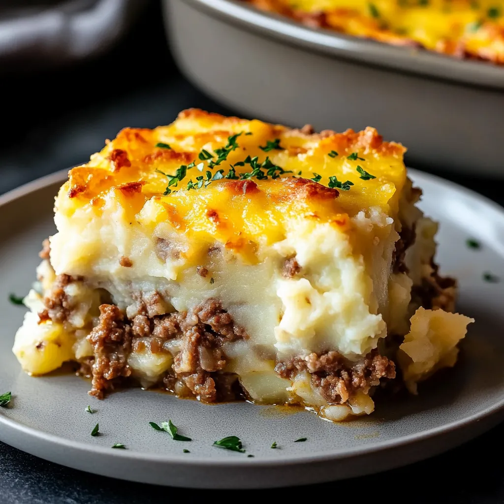 Gratinado de Batata com Bolo de Carne
