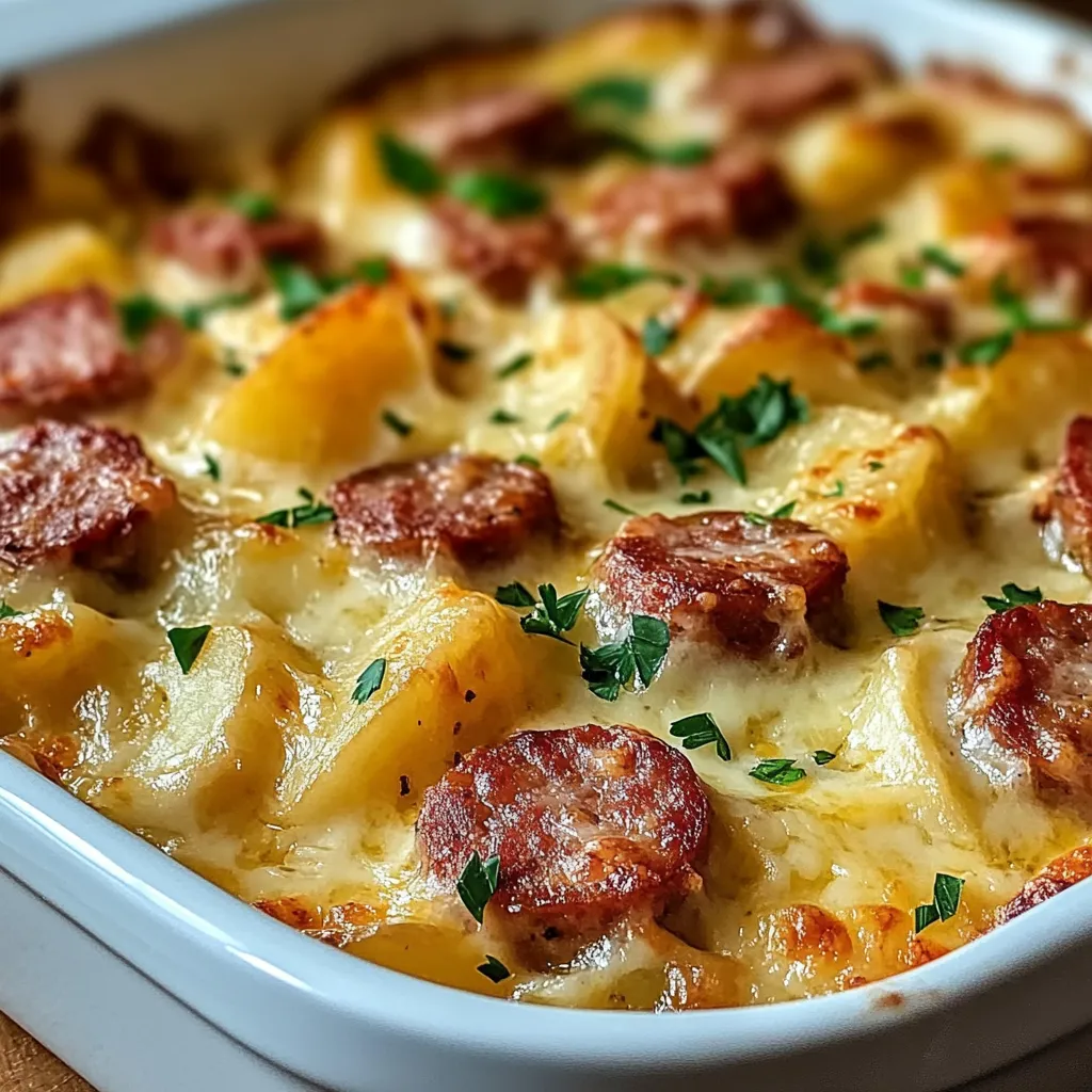Caçarola de Batata com Queijo e Linguiça Calabresa