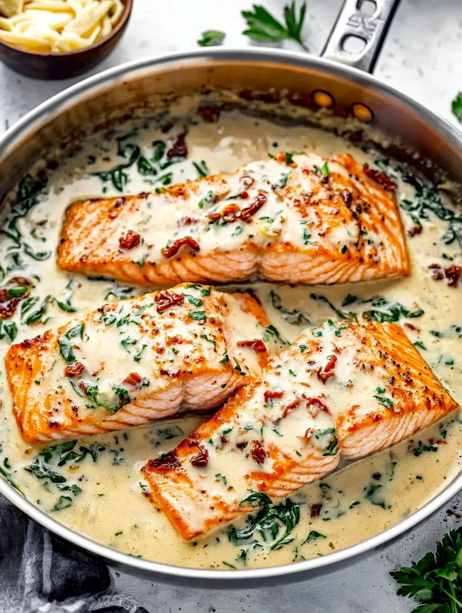 Receita de Salmão Toscano Cremoso