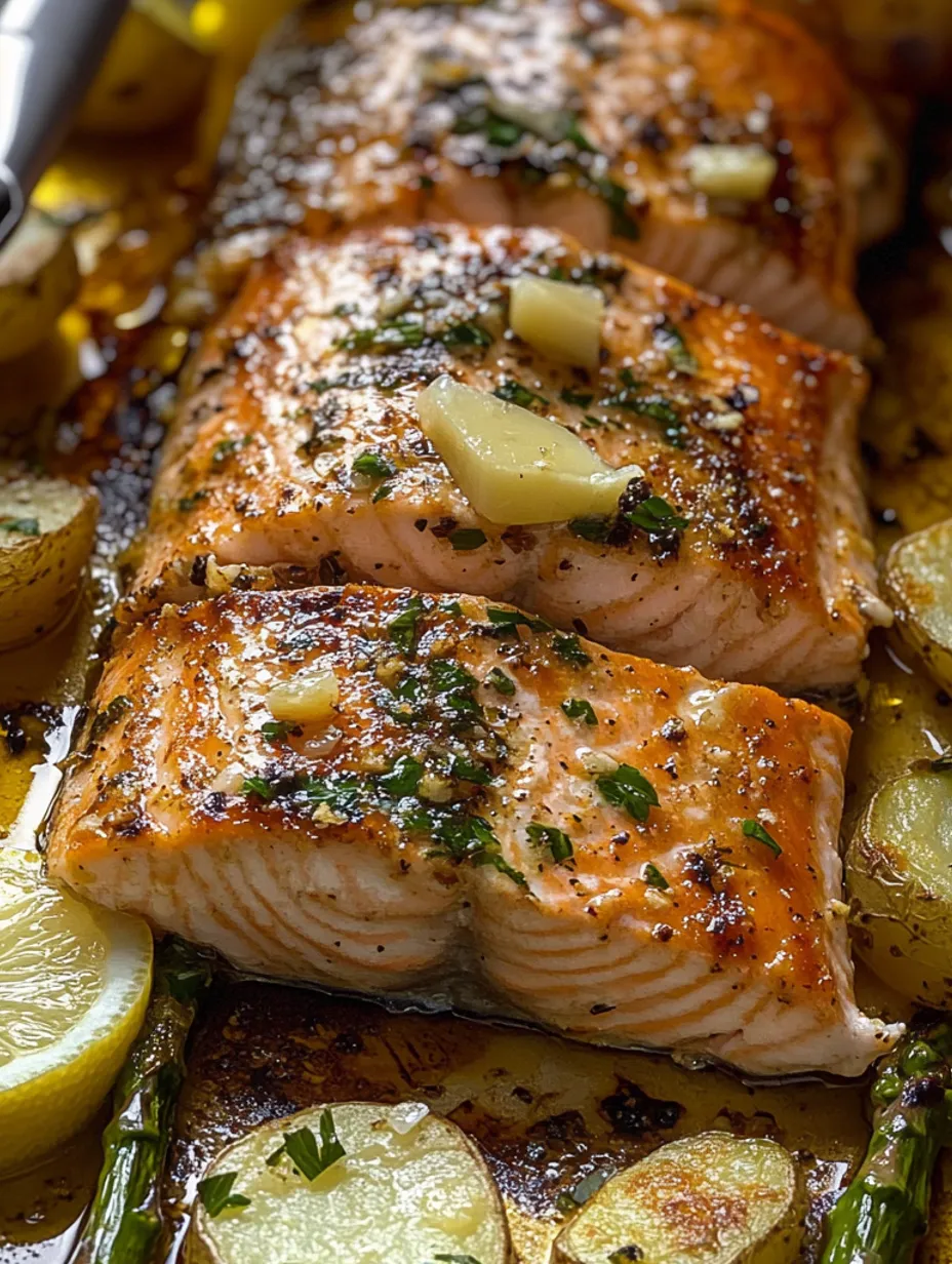 Salmão Assado com Manteiga de Alho numa Única Assadeira