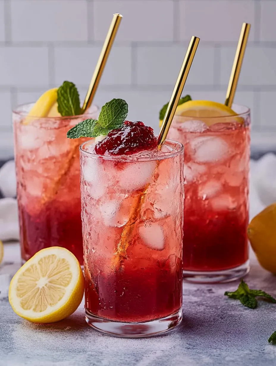 Bebida Refrescante de Geleia com Água com Gás