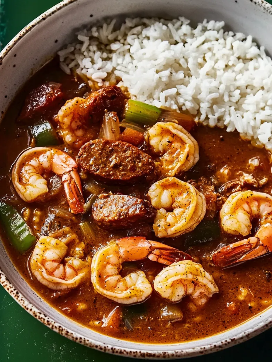 Classic Cajun Gumbo with Andouille Sausage, Shrimp & Okra