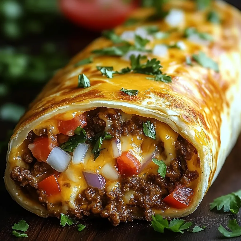 Chimichangas Fáceis de Carne com Queijo