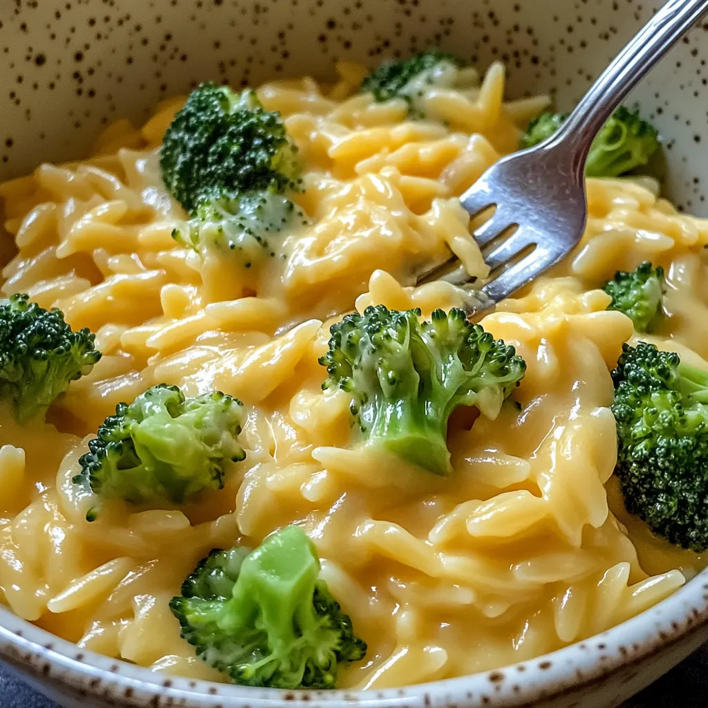 Orzo Cremoso com Brócolis e Cheddar