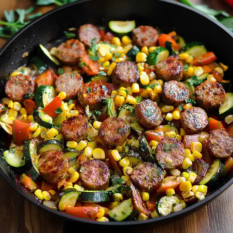 Frigideira de Linguiça e Legumes